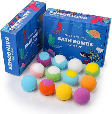 Bath Bombs Ocean Series with Surprise Toy Inside Colourful Fizzy Effervescent Set Gift SPA Relaxing