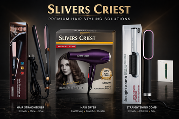 Combo OFFER! Silver Crust Hair Dryer 100% Copper, Hair Straightener, and Hair Comb