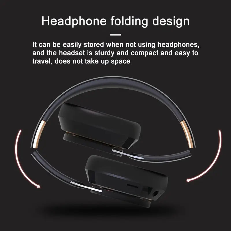 Wireless Headphones with Mic – Ear Foldable Lightweight Bass